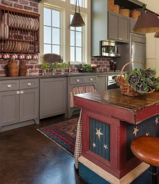 14131 balancing red and blue kitchen