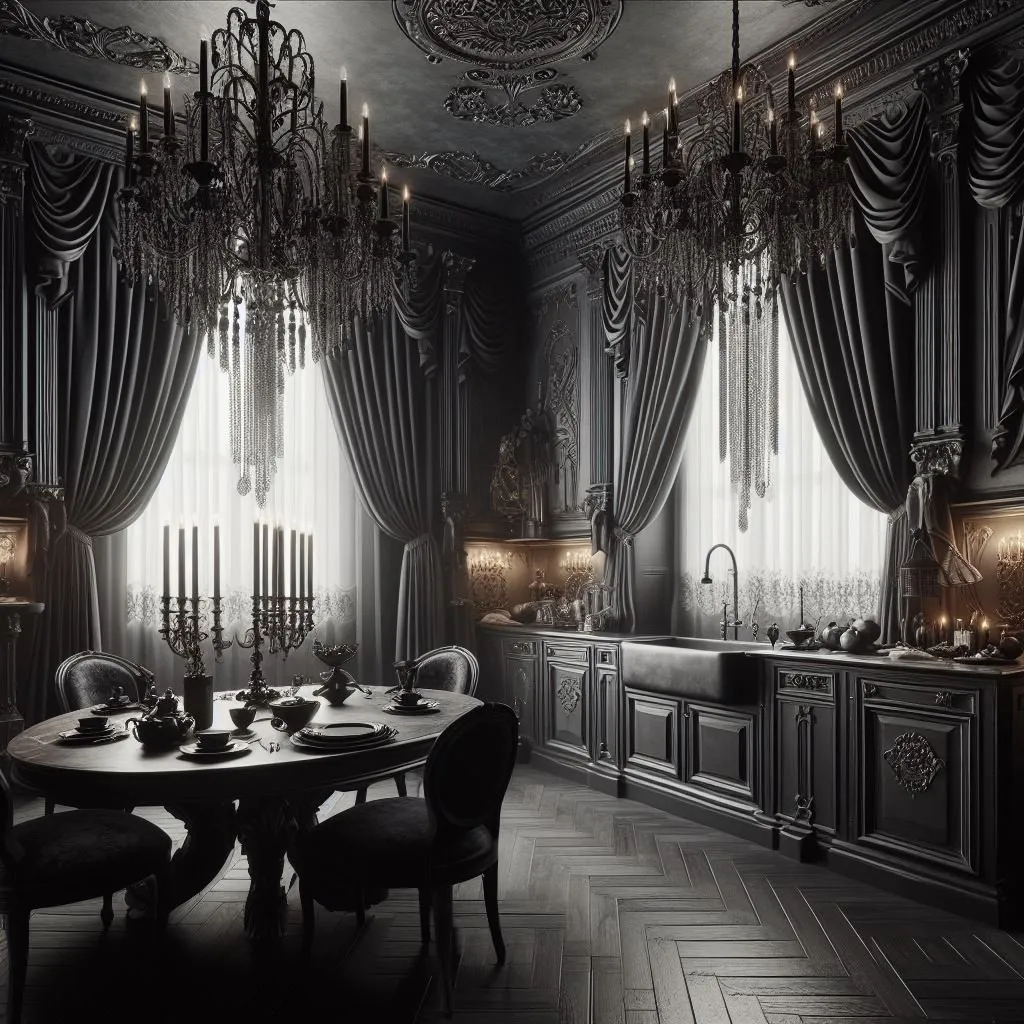 14186 dark wood kitchen furniture