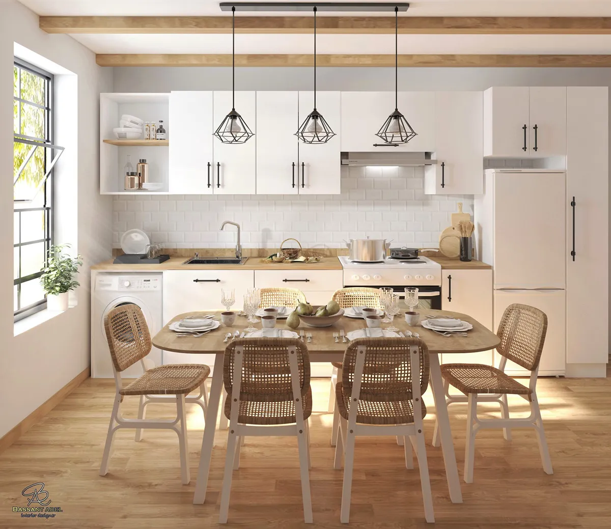 14273 modern rustic kitchen 3d