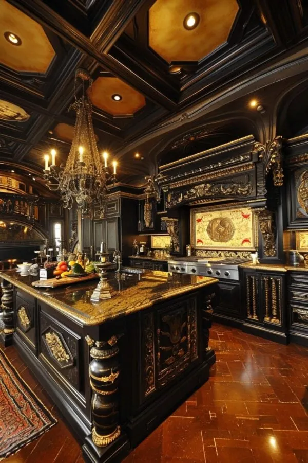 14335 gothic kitchen rustic